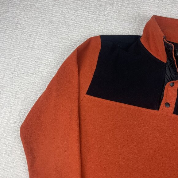 The North Face Pullover Men S 1/4 Snap Fleece TKA Glacier Jacket Orange Outdoor - Picture 3 of 16